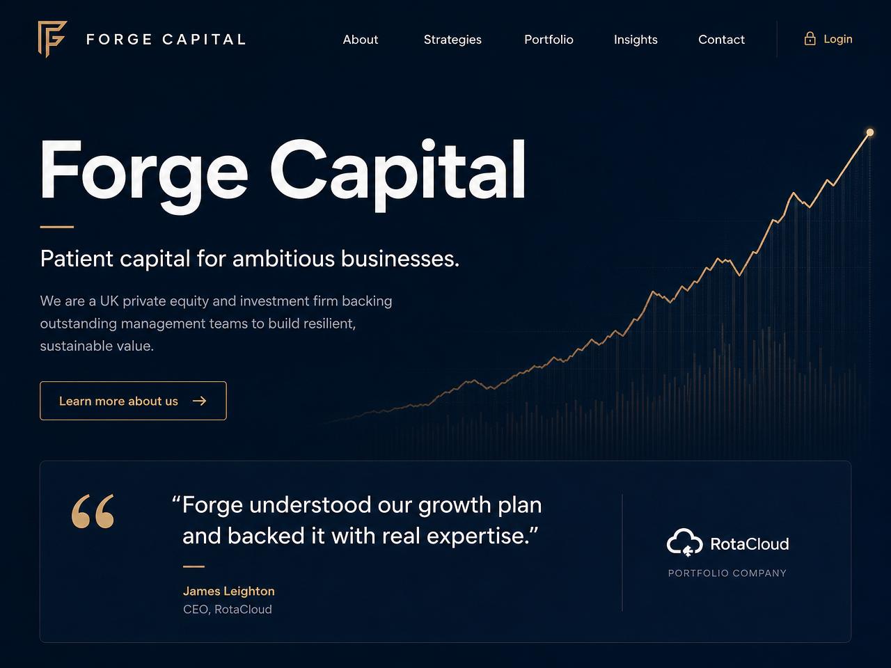 Forge Capital website shown on desktop